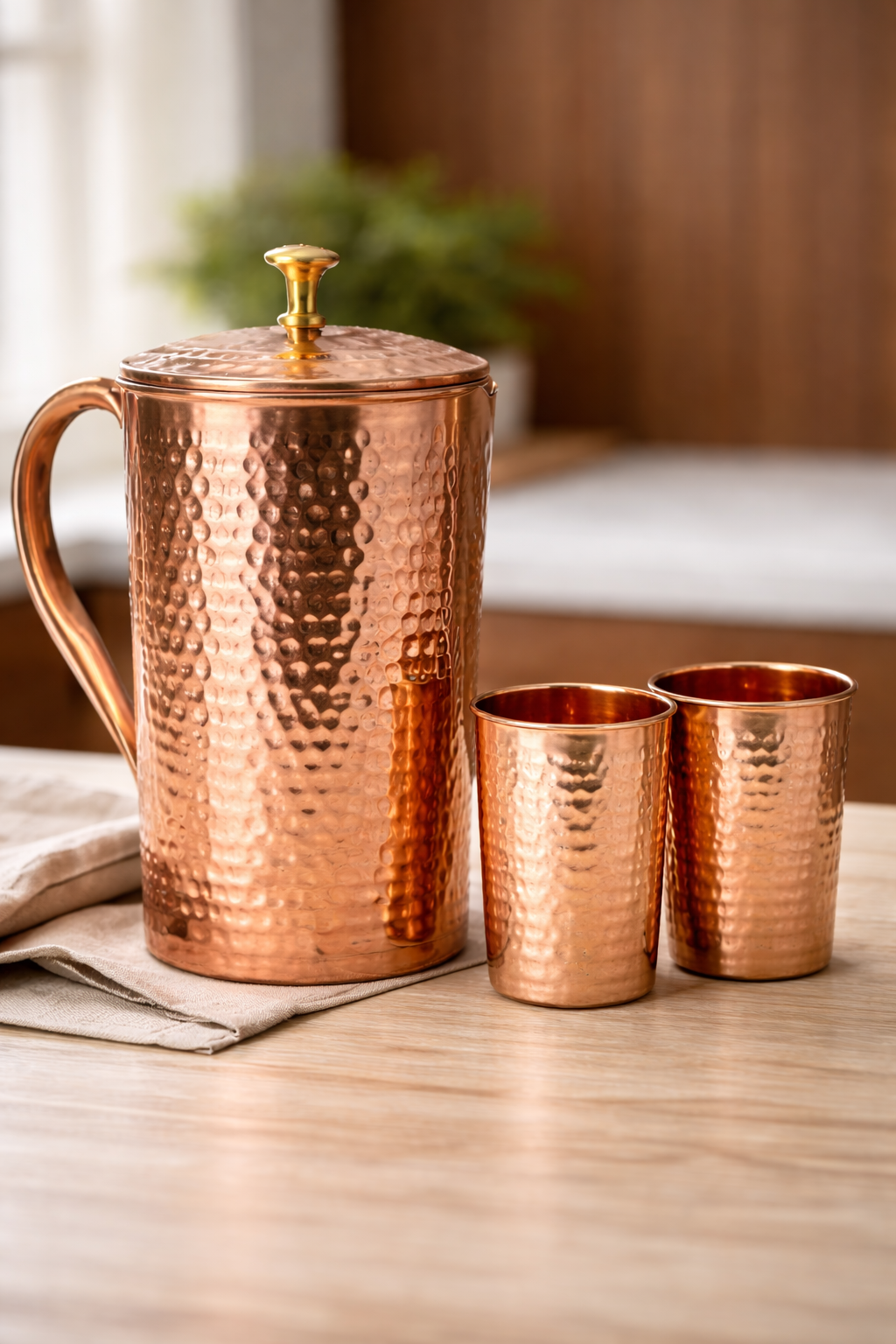 Hammered Copper Water Tank with Stand & Tap – Matka Tanki | Handcrafted in India