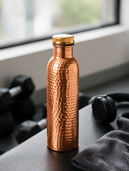 Hammered Copper Water Tank with Stand & Tap – Matka Tanki | Handcrafted in India
