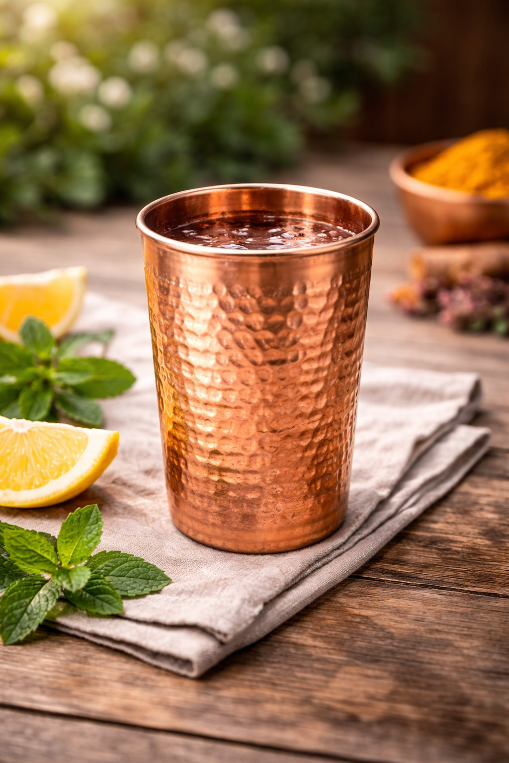 Hammered Copper Water Tank with Stand & Tap – Matka Tanki | Handcrafted in India