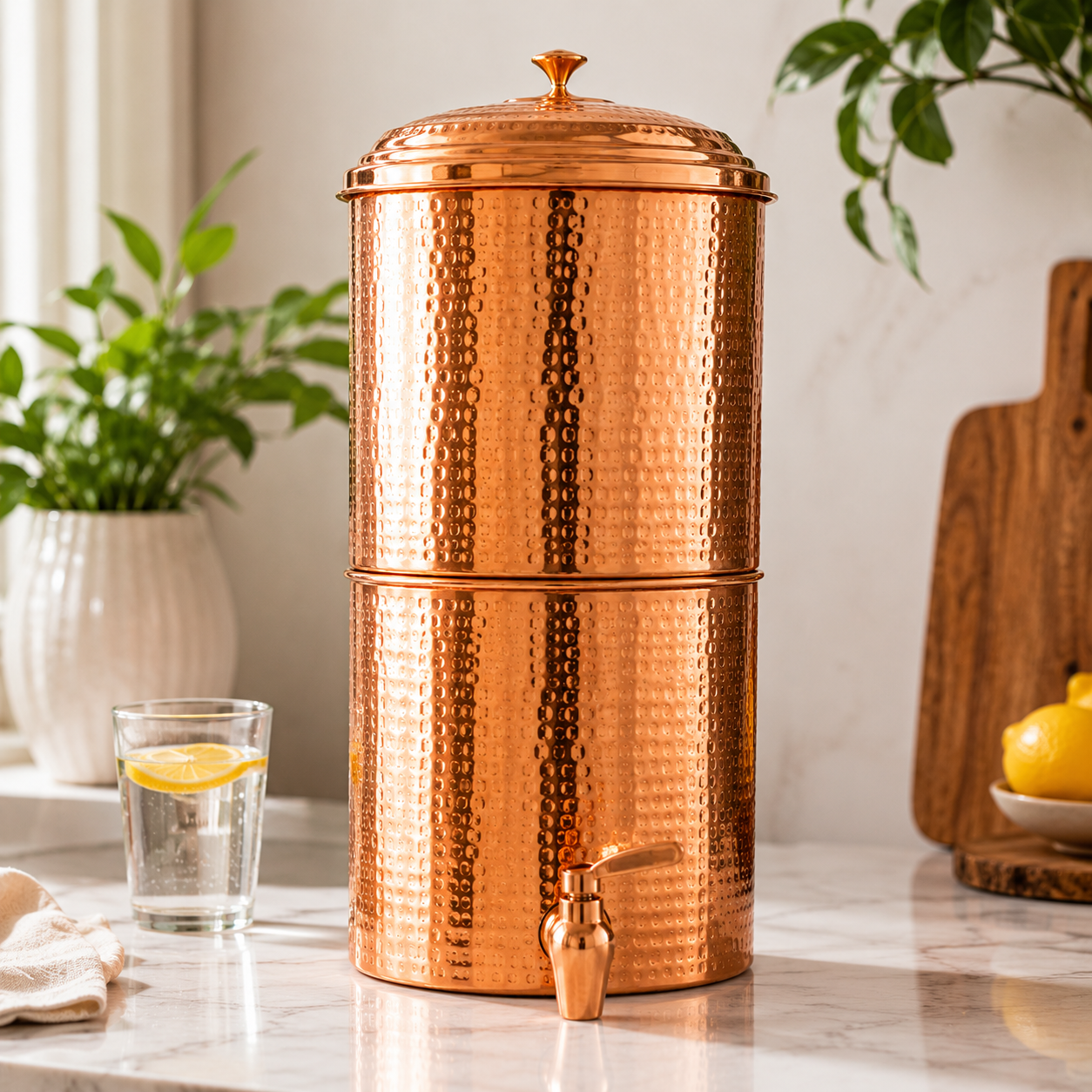 Pure Copper Water Filter – 20L Gravity Ceramic Water Dispenser | Handcrafted in India