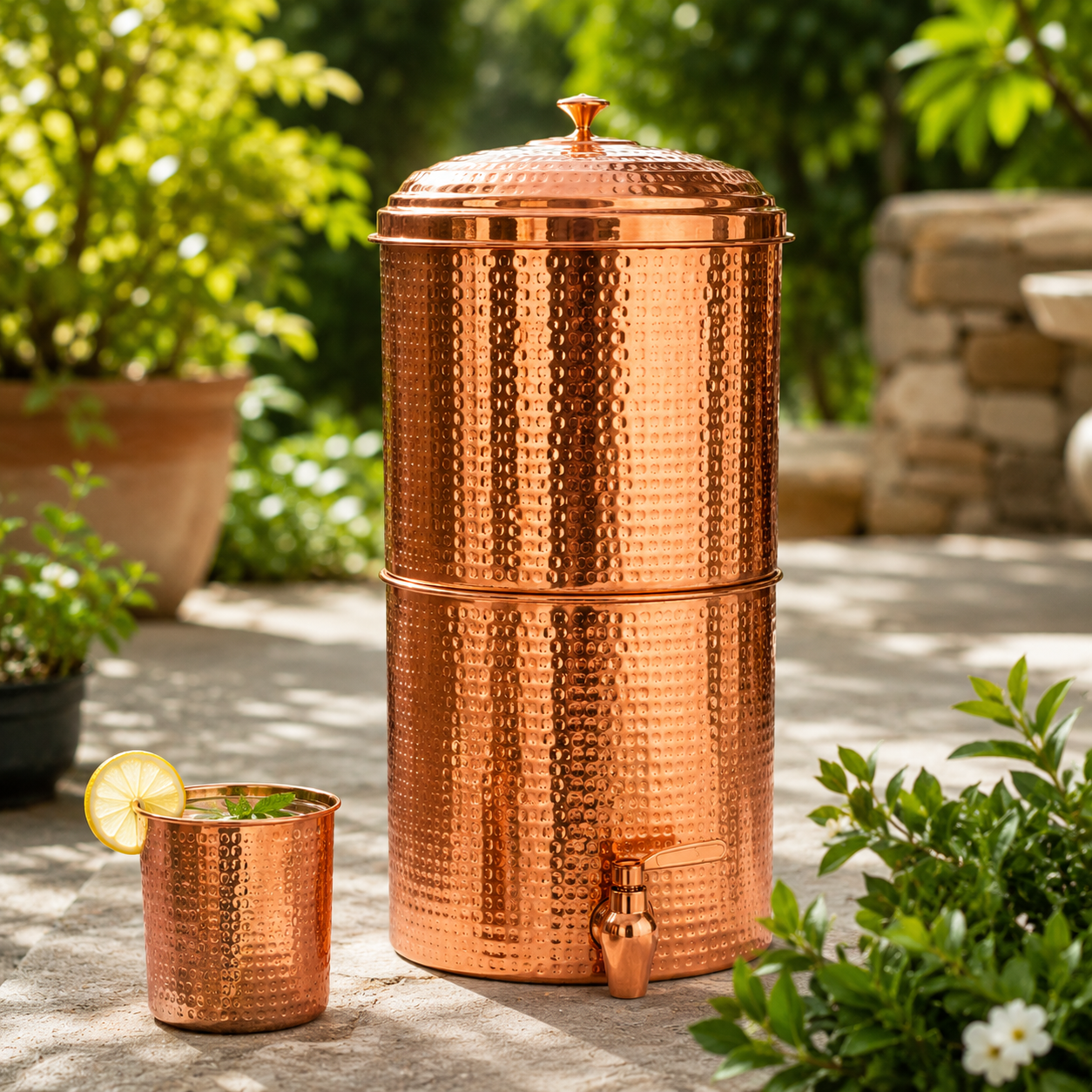 Pure Copper Water Filter – 20L Gravity Ceramic Water Dispenser | Handcrafted in India