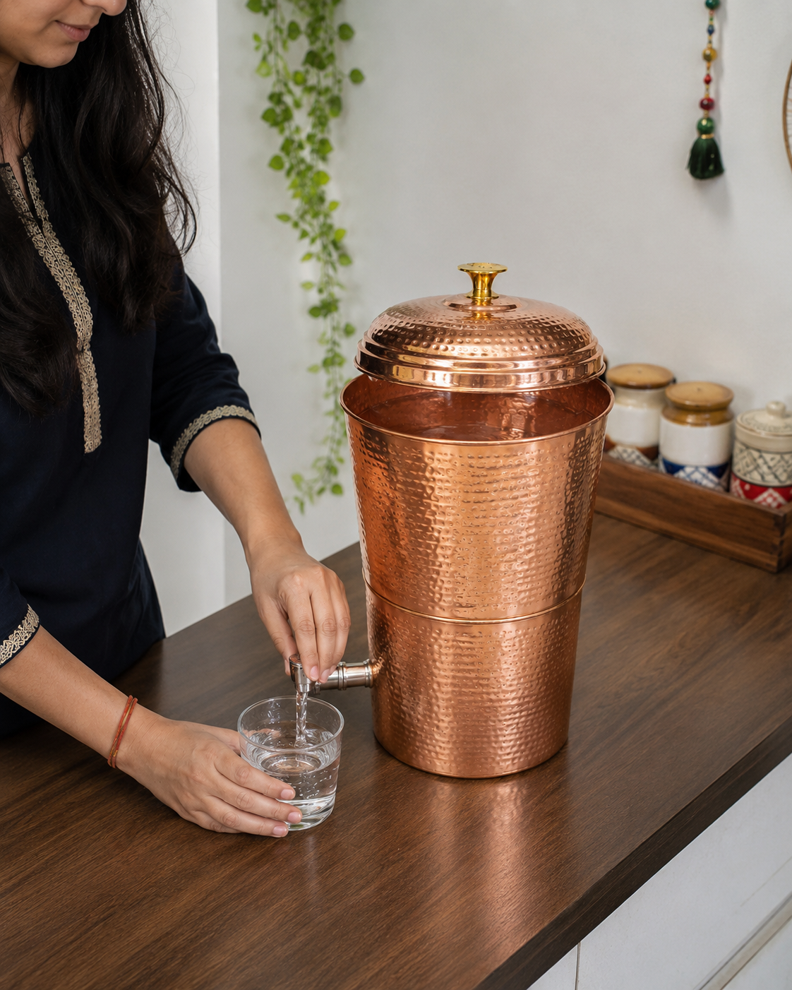 Pure Copper Water Filter – 20L Gravity Ceramic Water Dispenser | Handcrafted in India