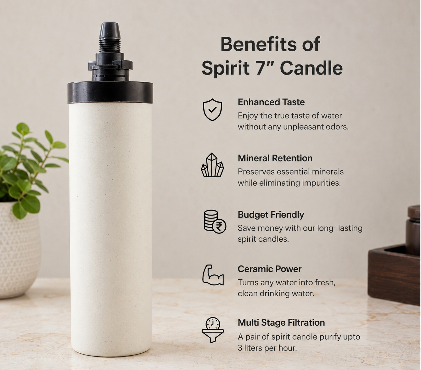Pure Copper Water Filter – 20L Gravity Ceramic Water Dispenser | Handcrafted in India