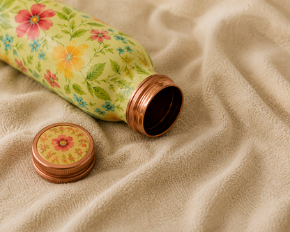 Pure Copper Water Bottle – Hammered Jointless Design | 1L | Handcrafted in India