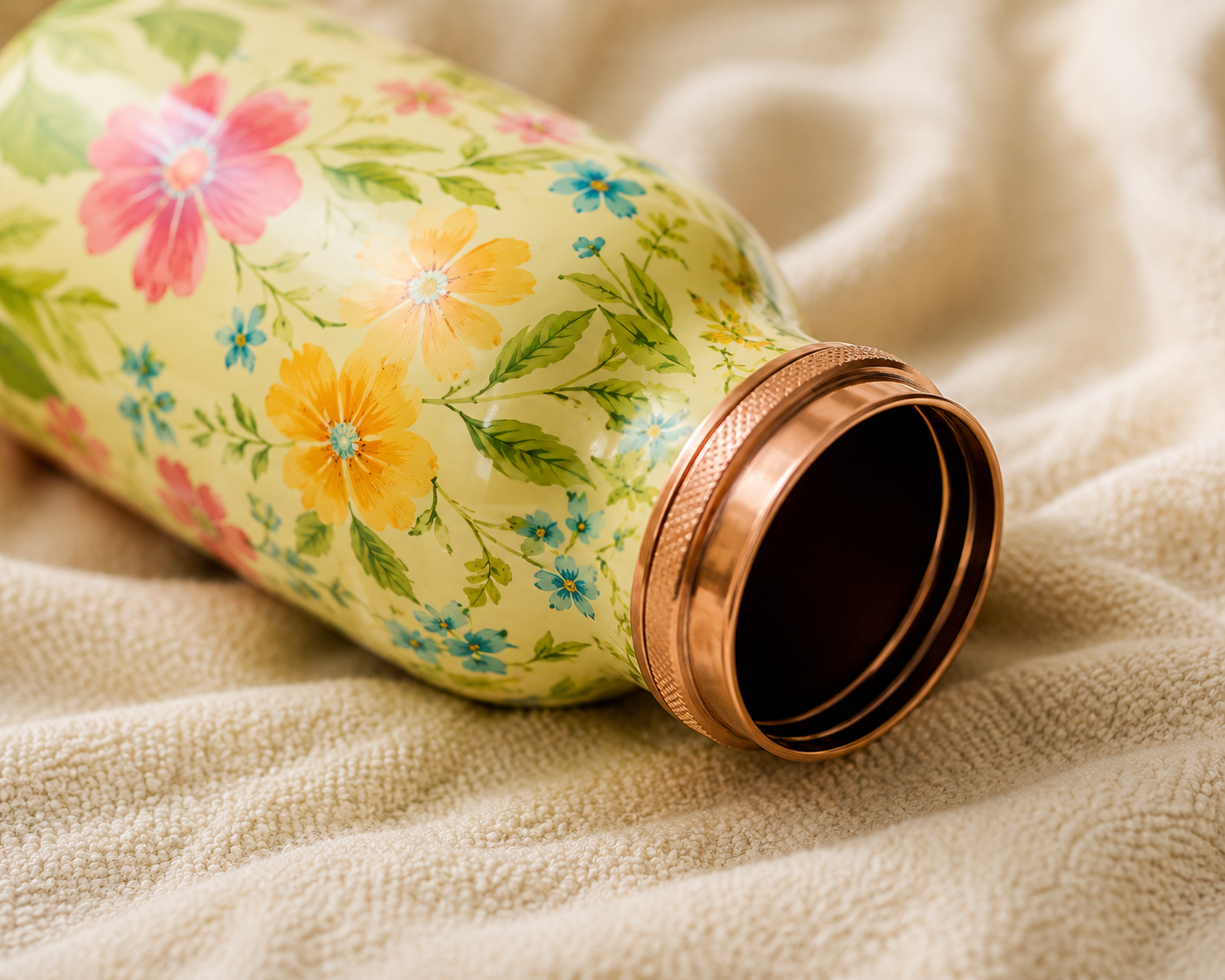 Pure Copper Water Bottle – Hammered Jointless Design | 1L | Handcrafted in India